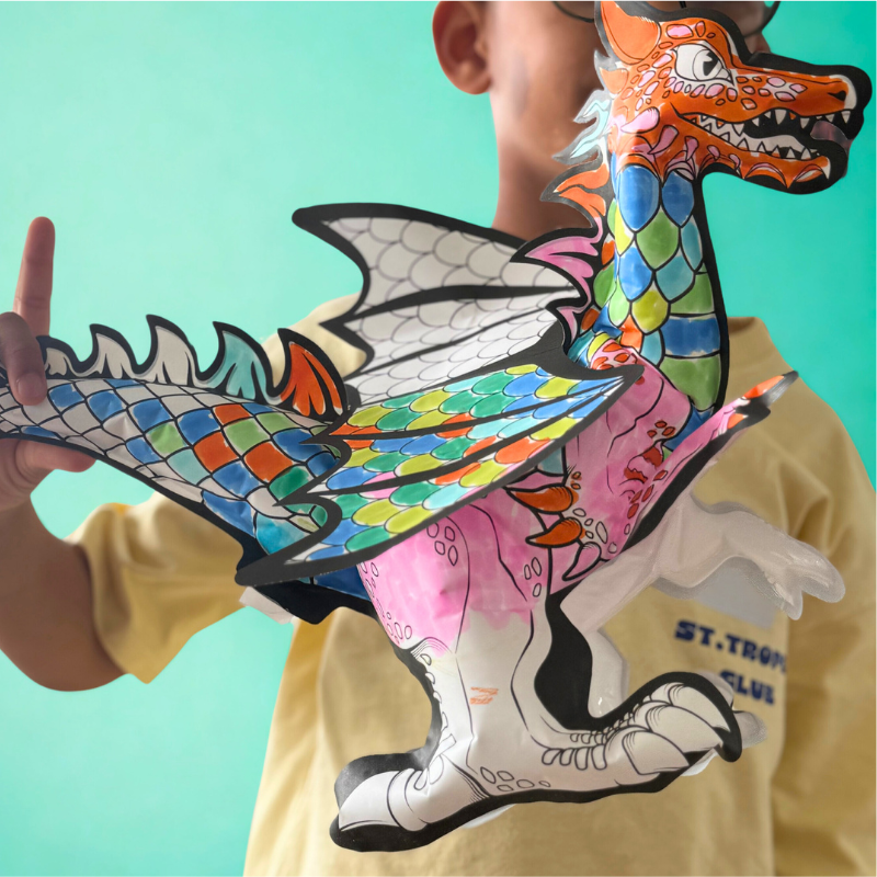 Dragón inflable para colorear · Ara Créative