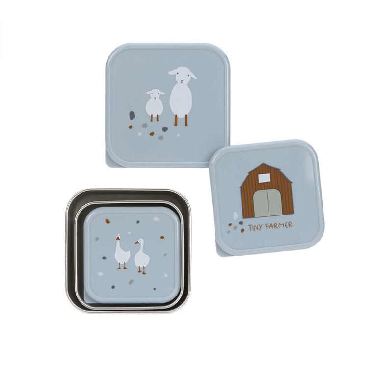 Snackbox de acero inoxidable (3 piezas) Farmer Blue · Lässig