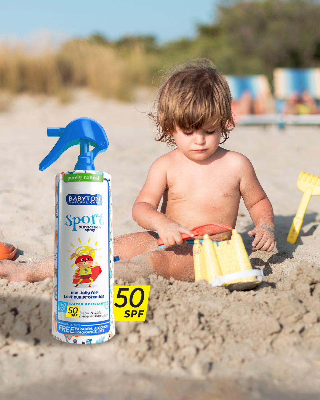 Spray de protección solar MINERAL (50 SPF UVB / UVA) · Babyton