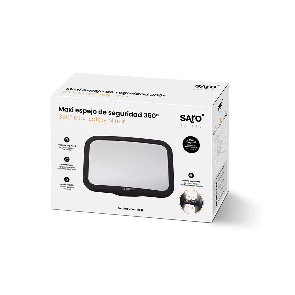 Maxi espejo de seguridad para el coche 360º con luz · Saro