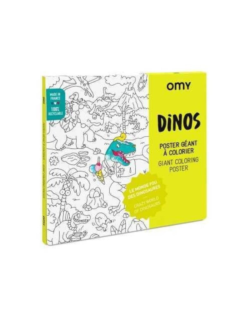 Poster XL para colorear DINOS · Omy