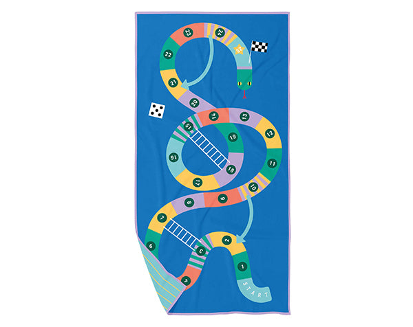 Toalla microfibra con juego "Serpientes y escaleras" · Quut