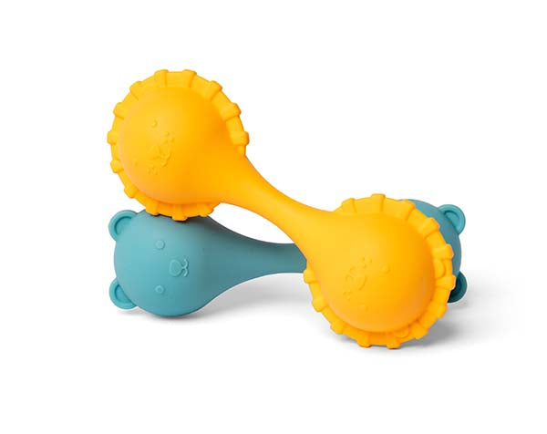 Mordedores de Silicona Sensoriales Bear and Lion Rattles  · Little L