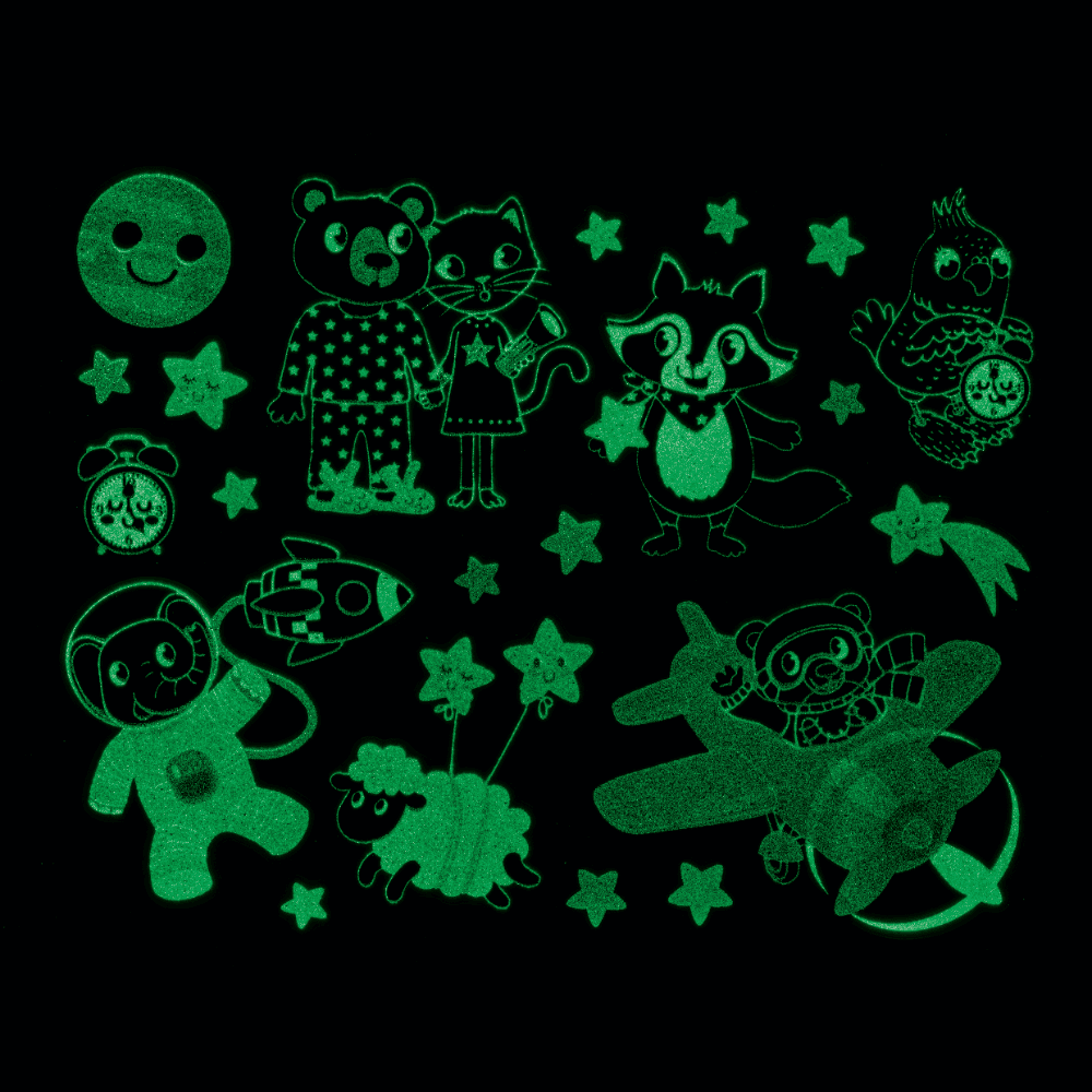 Set de pegatinas fluorescentes para ventana · Moses