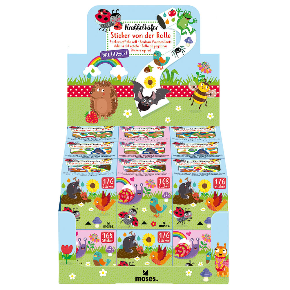 Rollo de pegatinas efecto brillo Bichos (modelos surtidos) · Moses