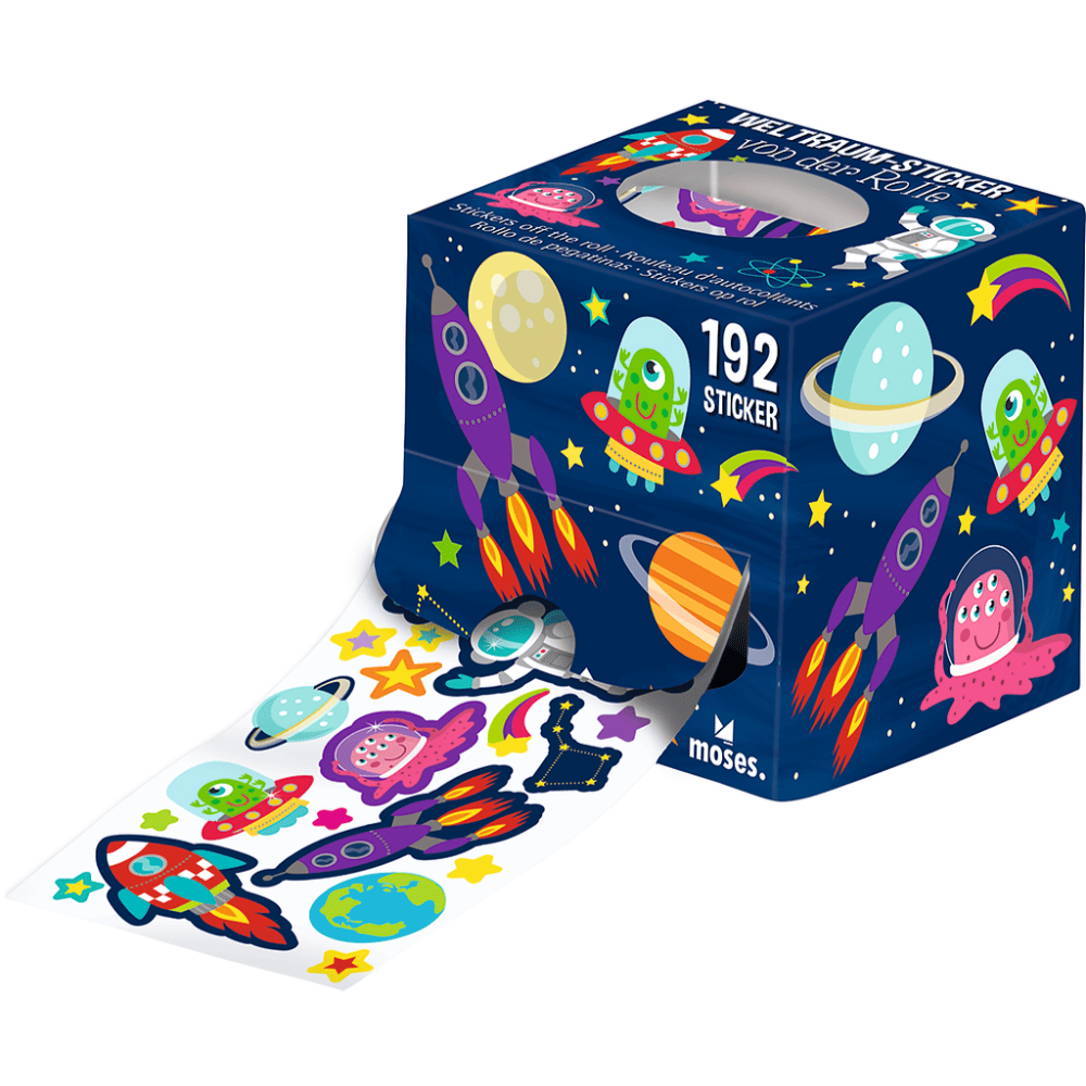 Rollo de pegatinas Océano, Espacio y Animales (modelos surtidos) · Moses