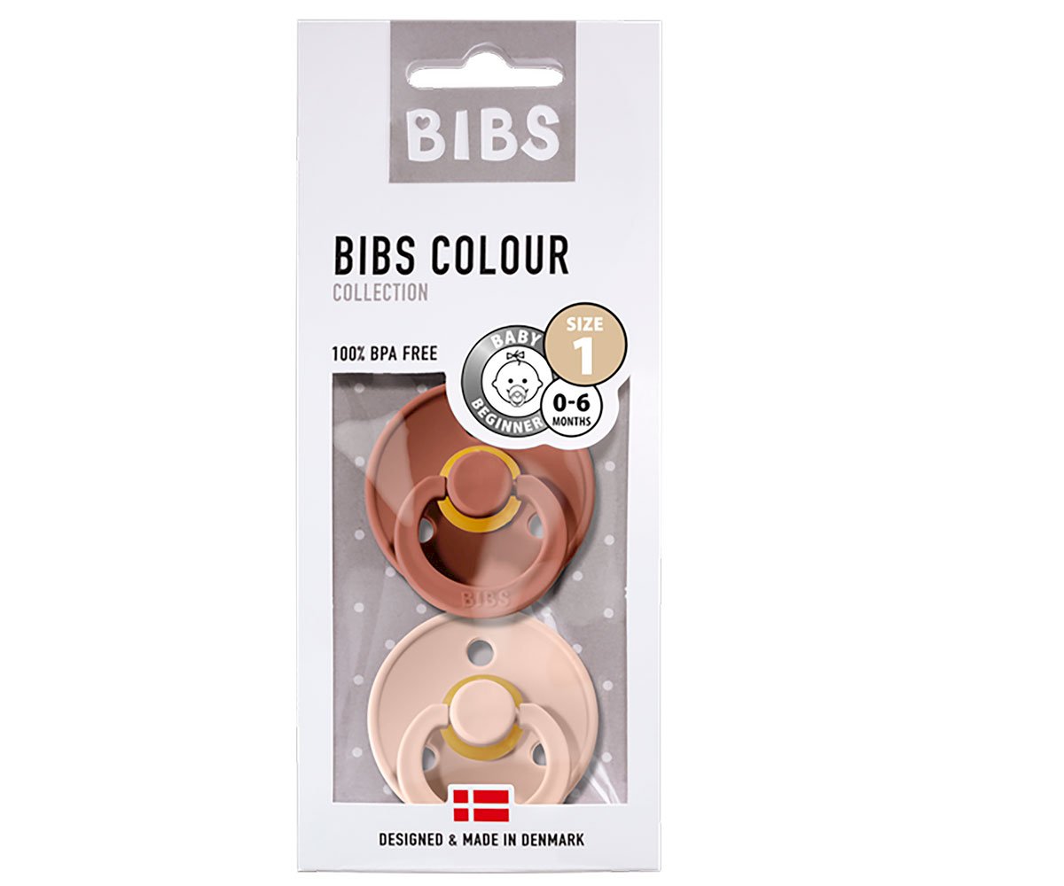 2 Chupetes Colour Round Blush/Woodchuck · Bibs