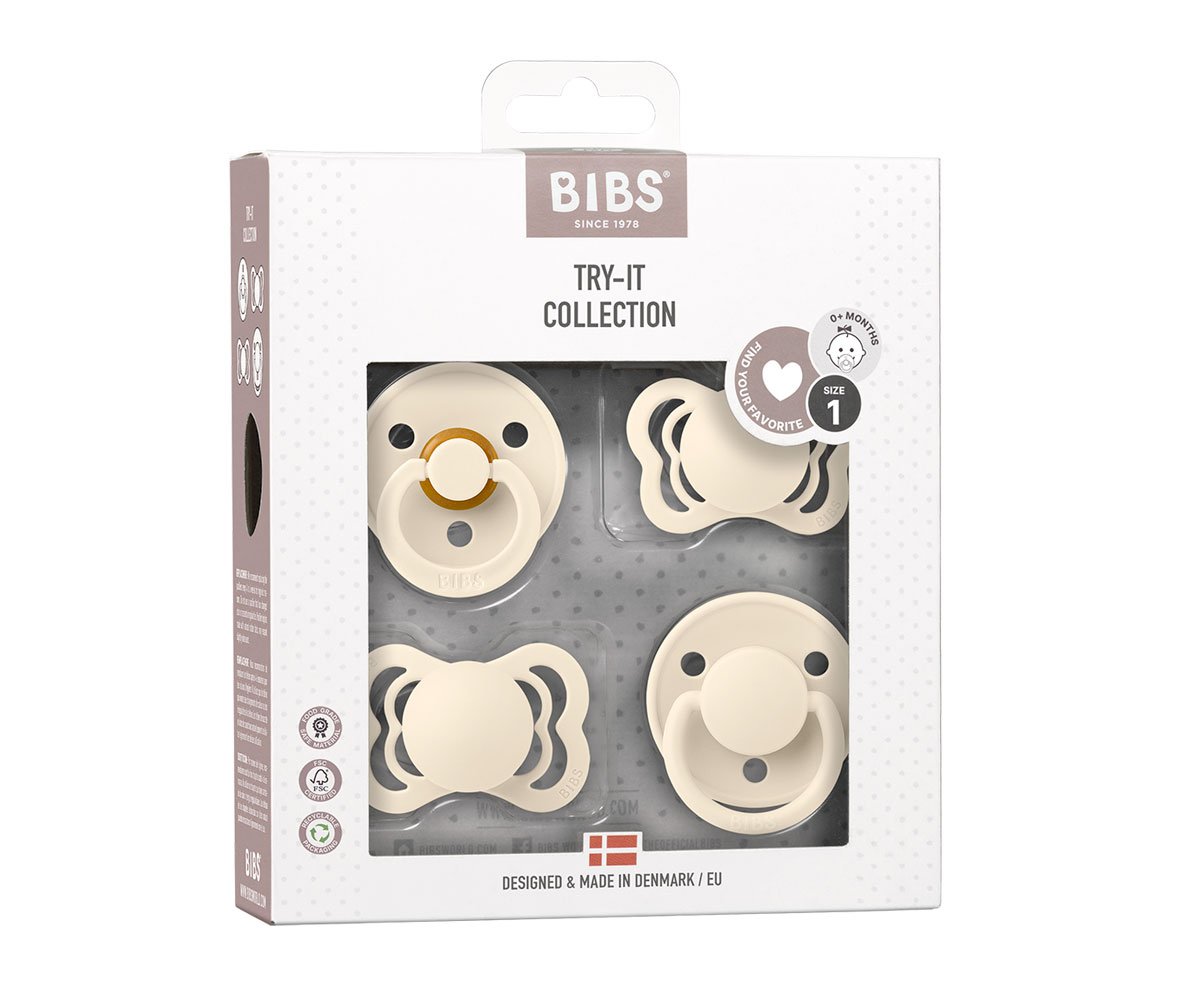 Pack Chupetes BIBS Try-It Ivory · Bibs