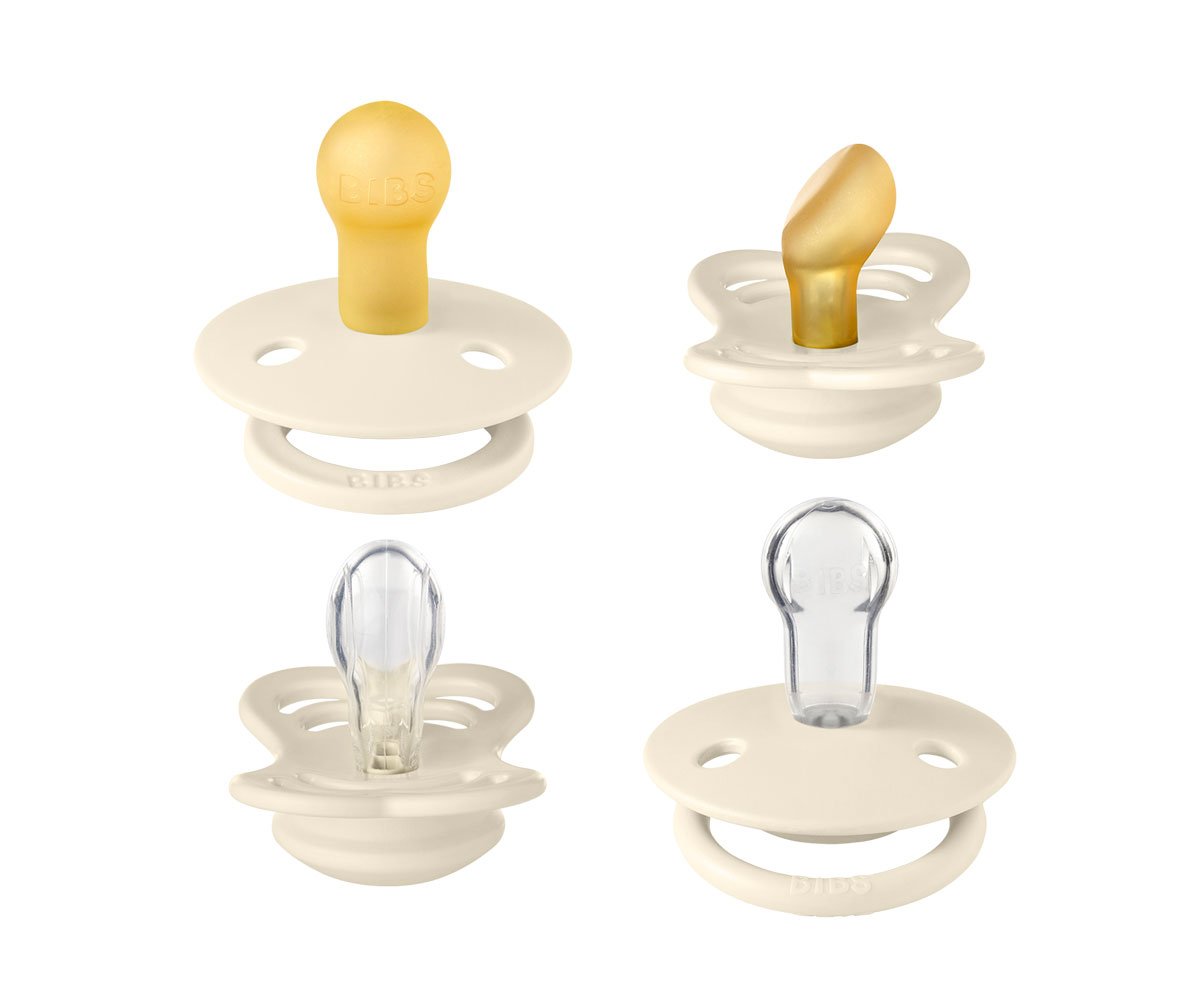 Pack Chupetes BIBS Try-It Ivory · Bibs