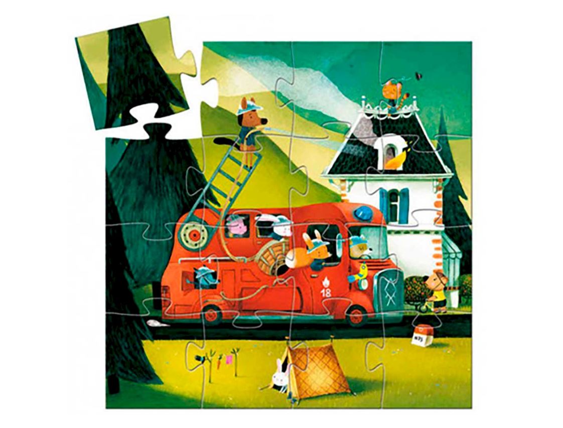 Puzzle Silueta Camión de Bomberos · Djeco