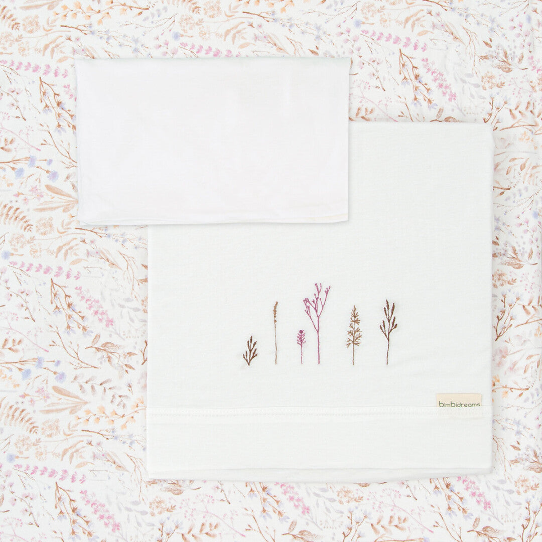 Juego de sábanas bordadas para Capazo Cochecito 40x80  · Bimbidreams