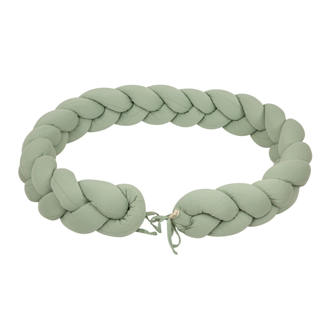 Protector de cuna trenza Basics 200cm Verde · Bimbidreams