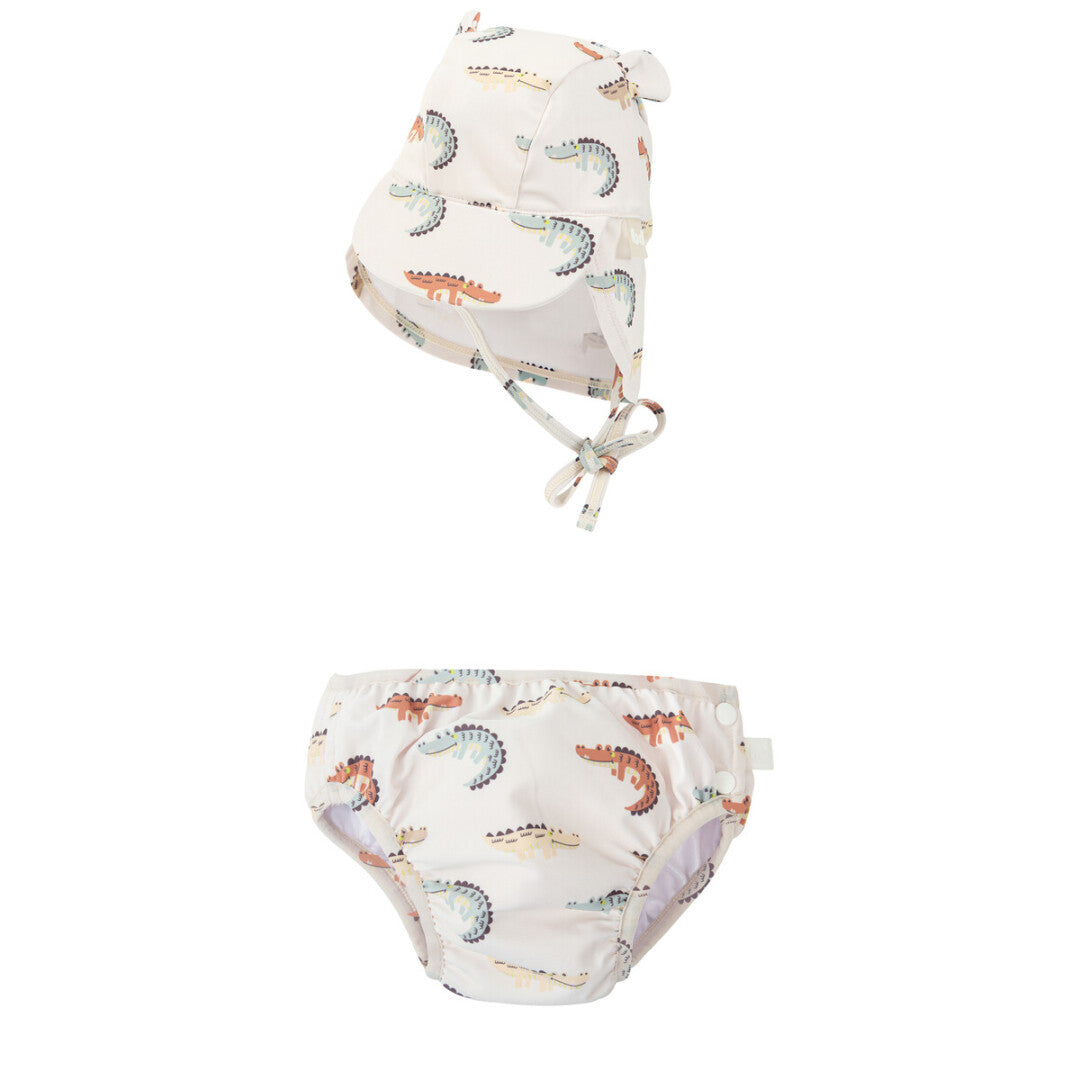 Set bañador pañal y gorrito con protección UPF 50+ Caiman · Bimbidreams