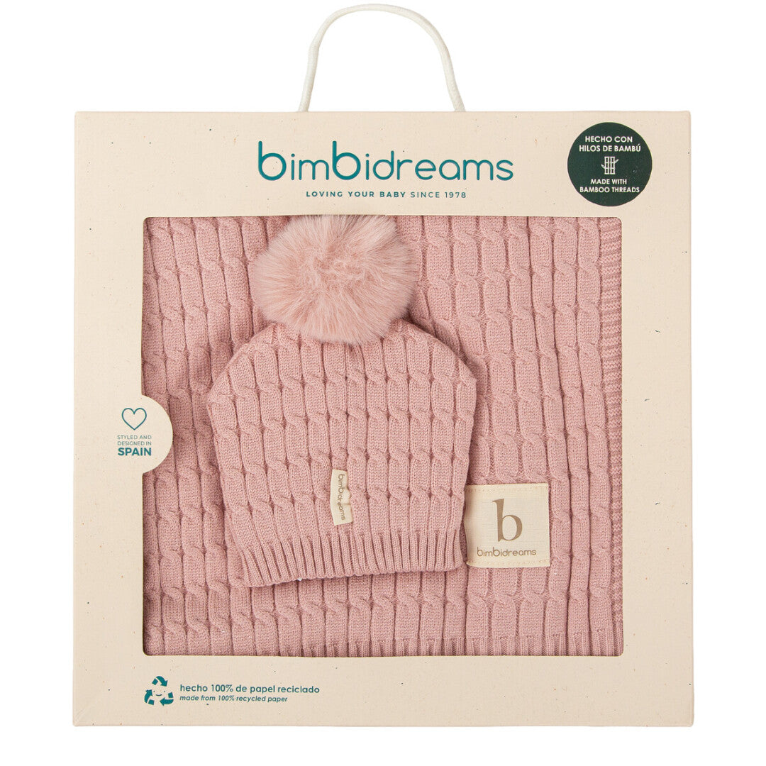 Set regalo bebé gorrito y manta de punto · Bimbidreams