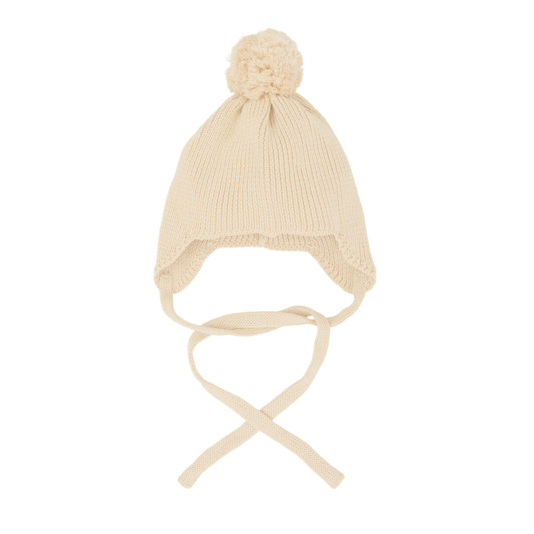 Gorro bebé tricot con pompom (0-3m) · Bimbidreams