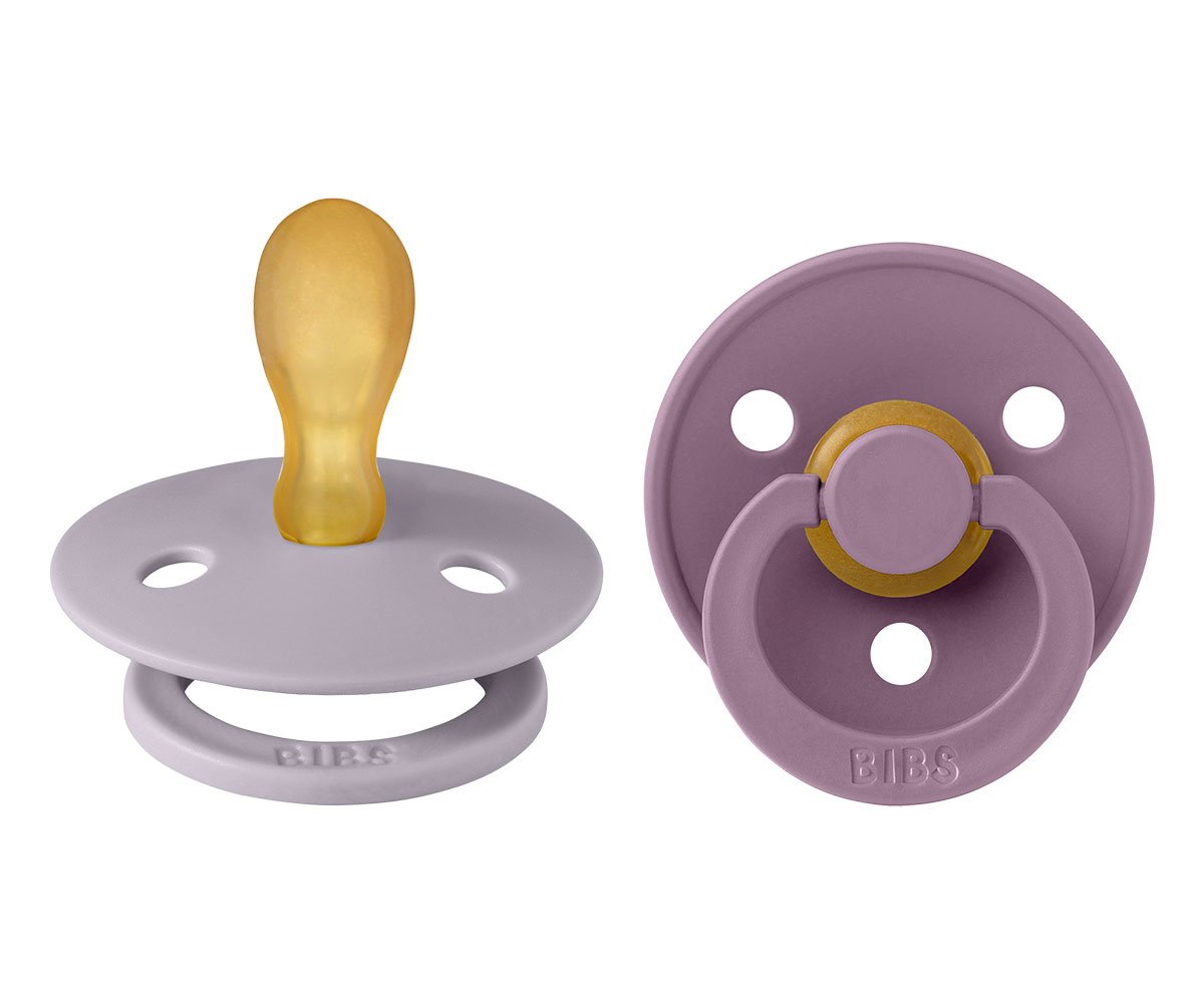 2 Chupetes Colour Simétrica Fossil Grey/Mauve · Bibs