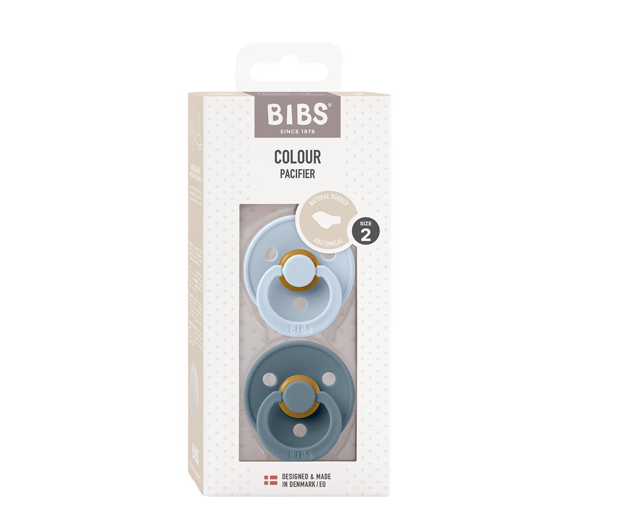 2 Chupetes Colour Anatómica Baby Blue/Petrol· Bibs