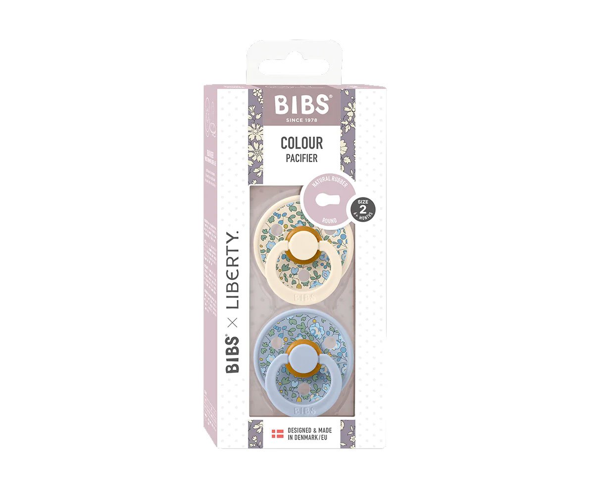 2 Chupetes Colour Round Liberty Eloise Dusty Blue Mix · BIBS