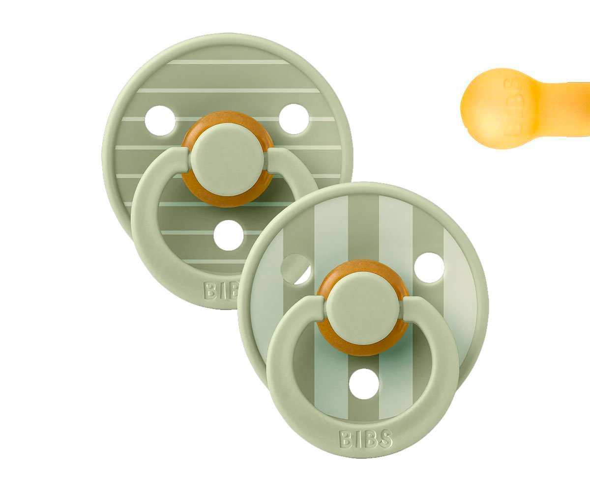 2 chupetes Studio Colour Round Pin Sage Mix · Bibs