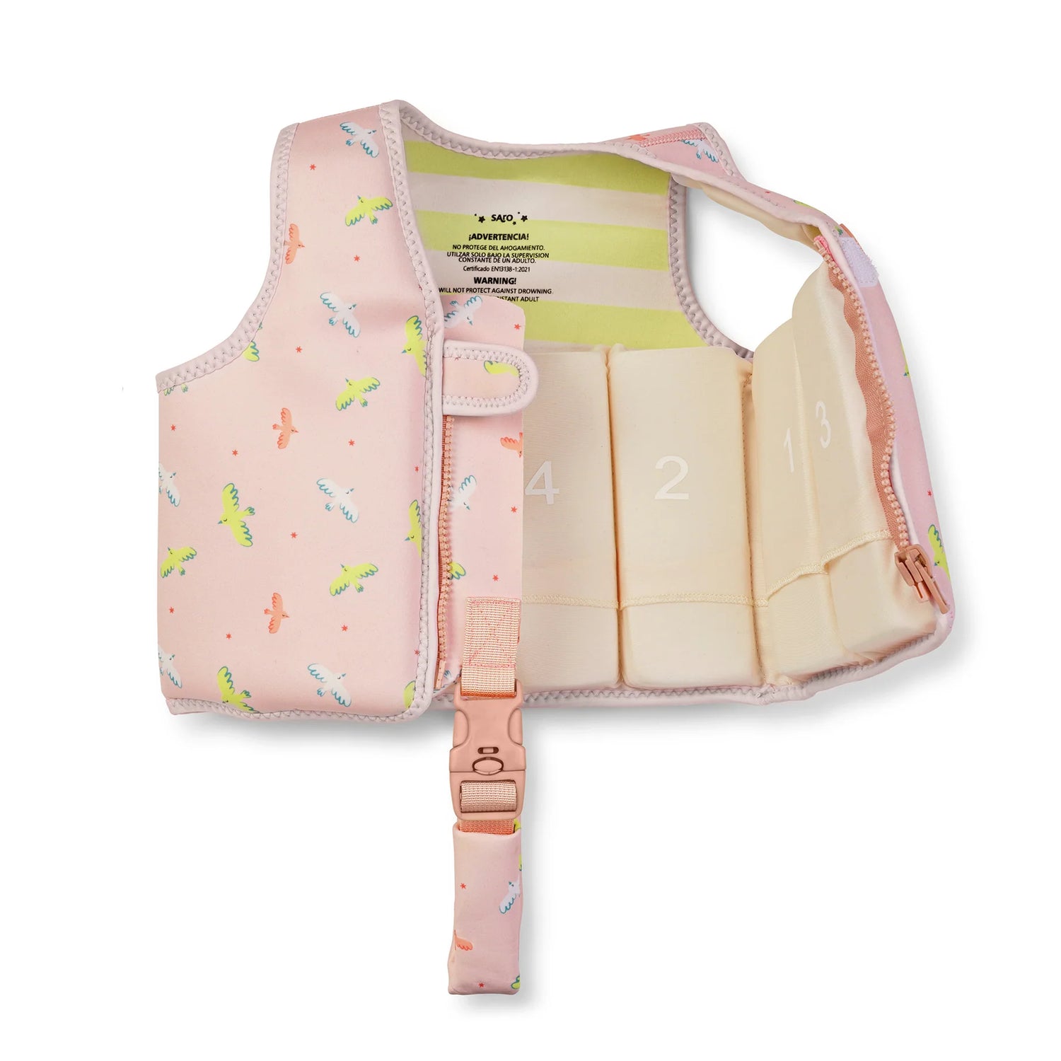 Chaleco flotador de aprendizaje "Tropicool pink" · Saro