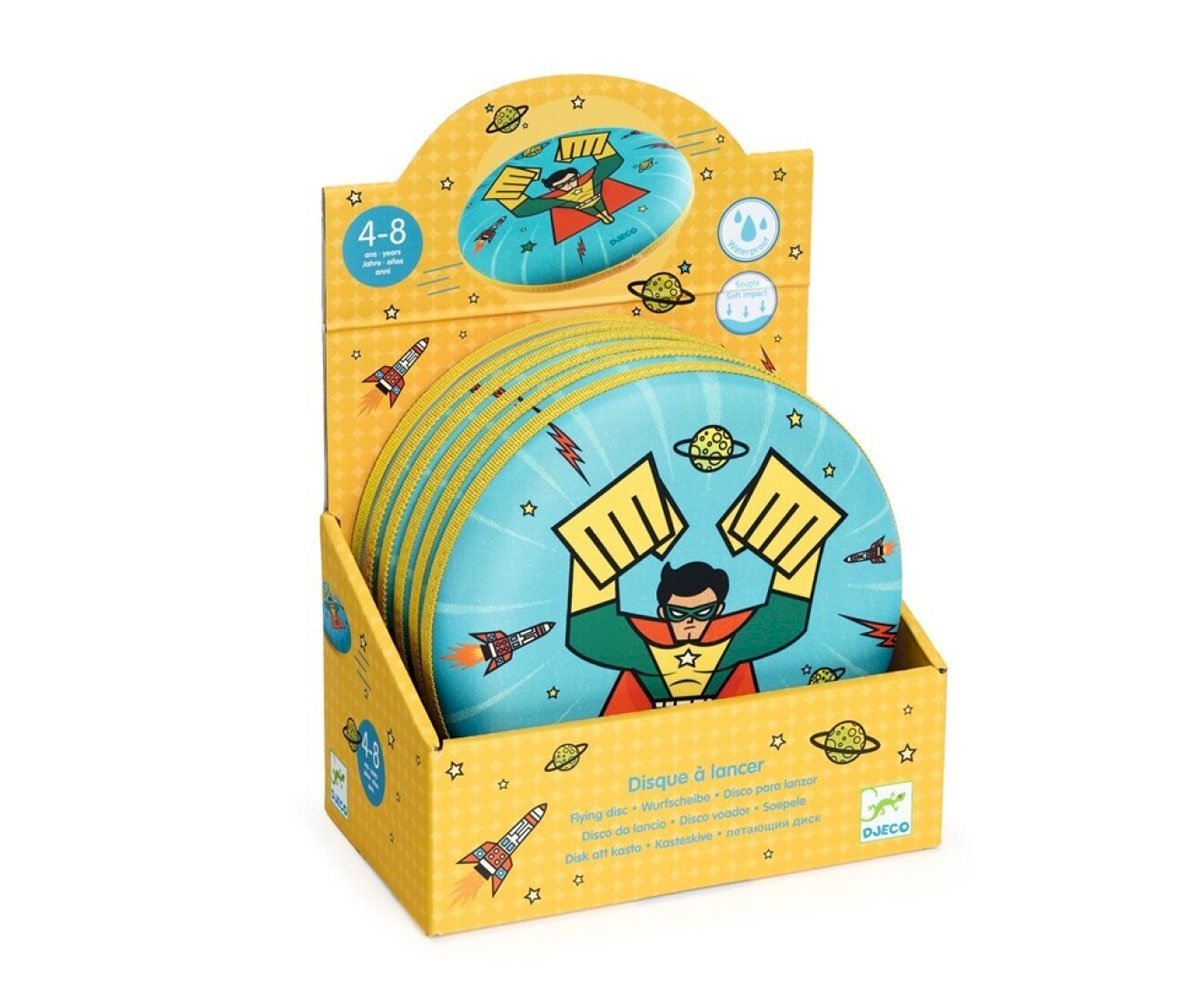 Discos para lanzar Flying Hero · Djeco