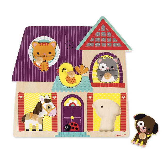 Puzzle encajable musical "Mis Amigos los Animales" · Lilliputiens