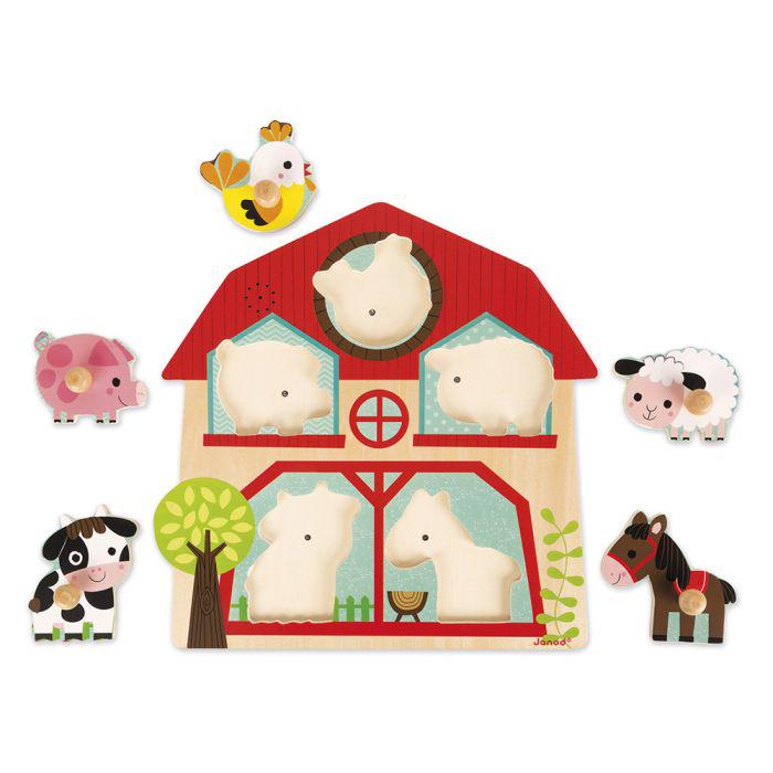 Puzzle encajable musical "Mis Amigos los Animales de la Granja" · Lilliputiens