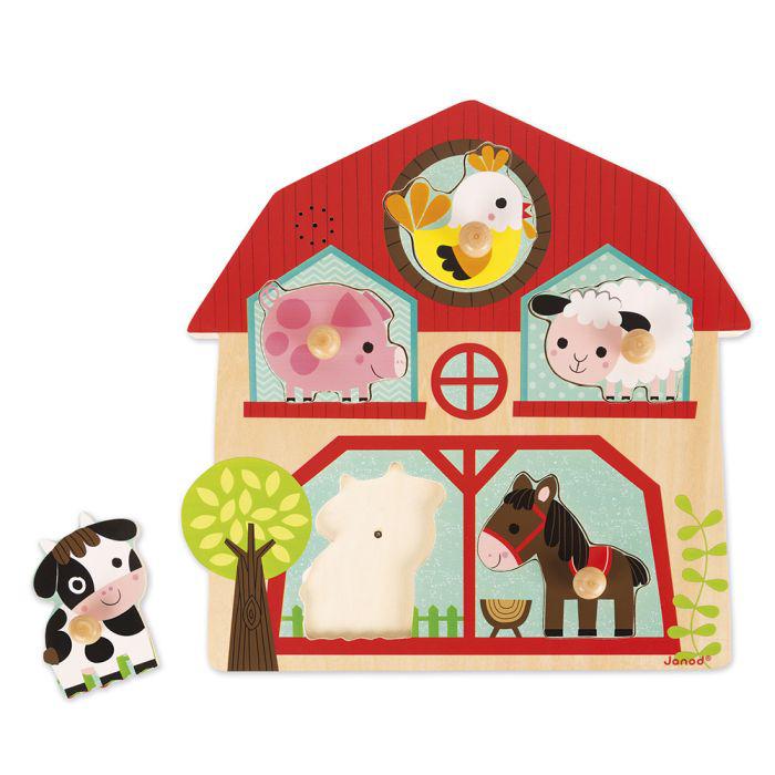 Puzzle encajable musical "Mis Amigos los Animales de la Granja" · Lilliputiens