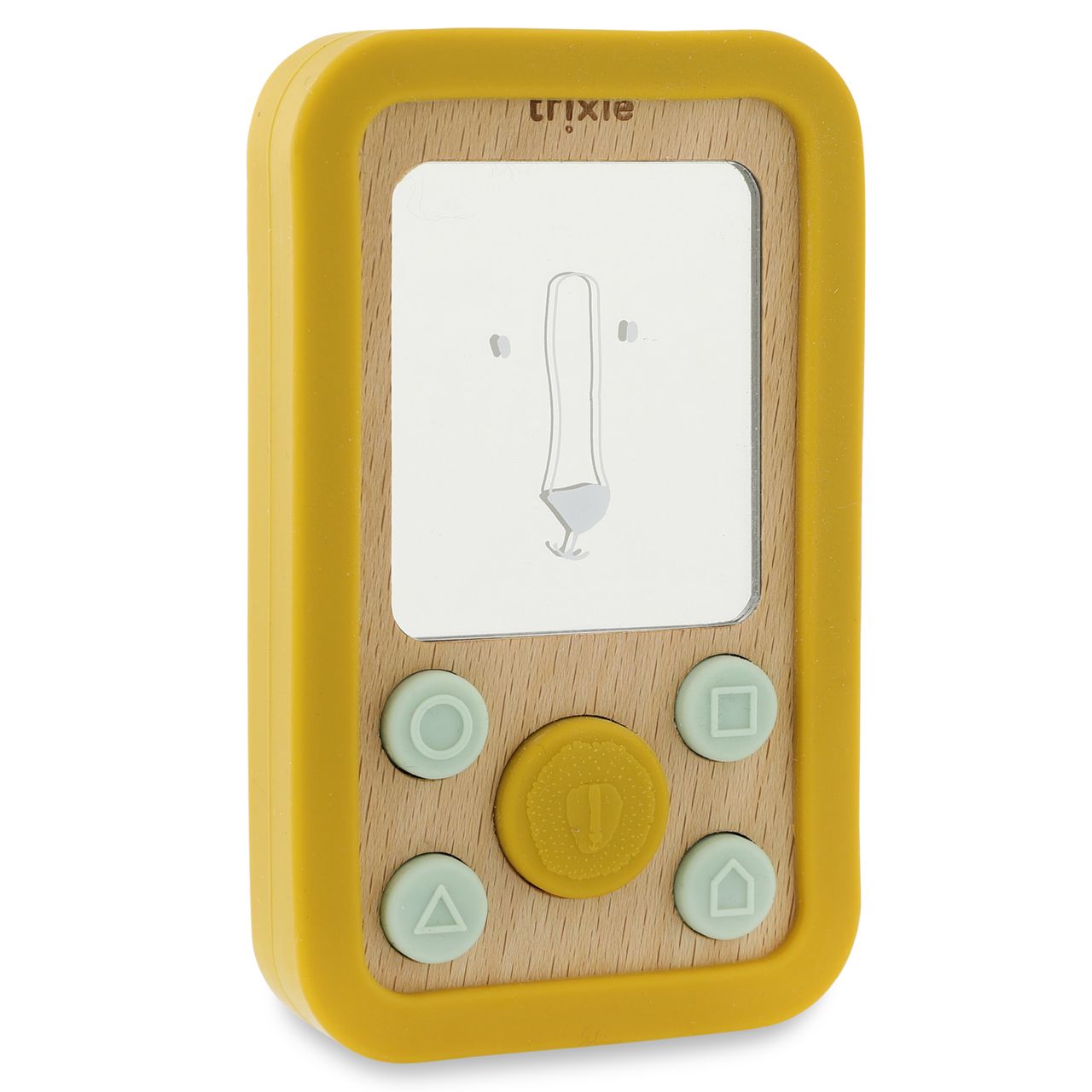 Teléfono de silicona y madera para bebés · Trixie