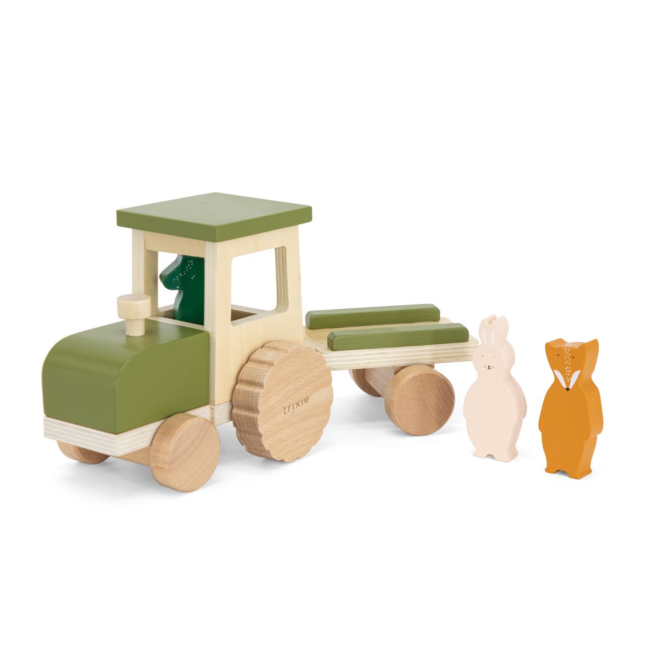 Tractor de madera con remolque · Trixie