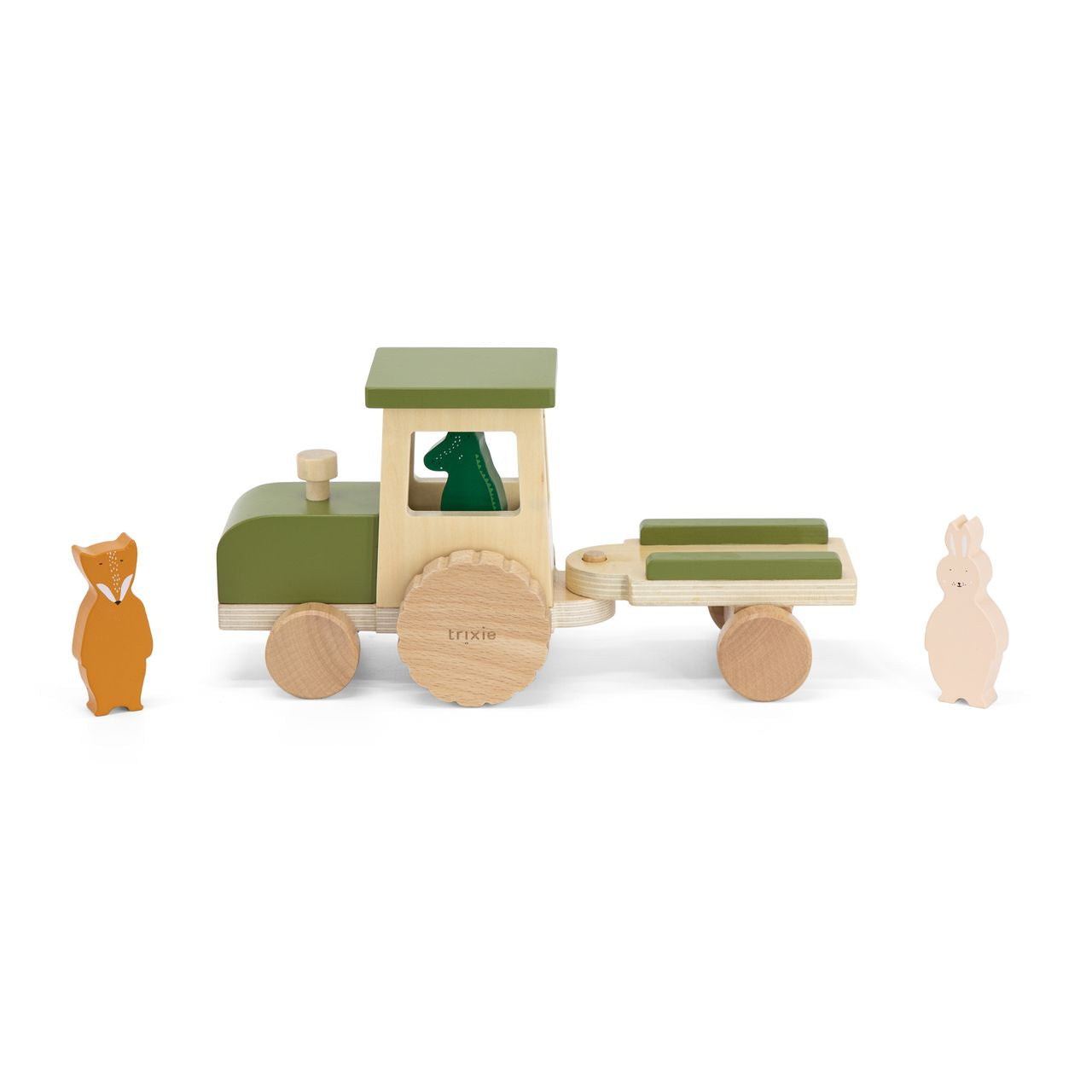 Tractor de madera con remolque · Trixie