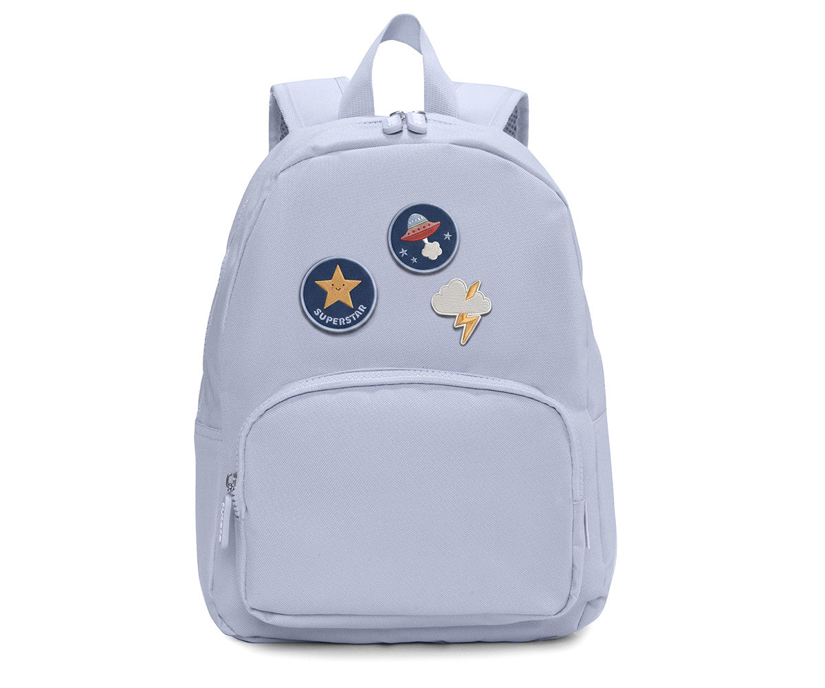 Mochila Solid Color Sky + 6 Parches Autoadhesivos Space
