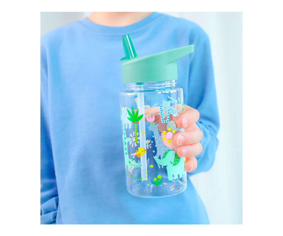 Botella trtán con pajita 450ml Jungla · A Little Lovely Company