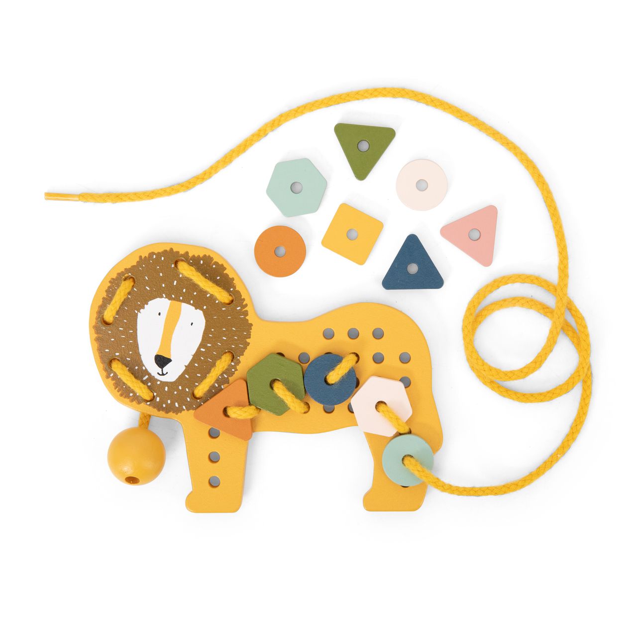 Juego de cordones con animales de madera · Trixie