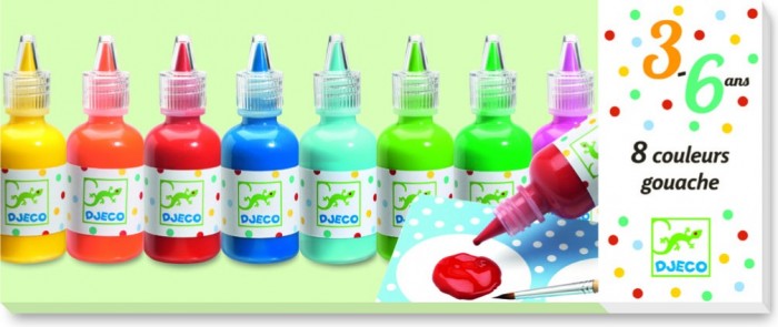 Colores para peques - 8 témperas de color · Djeco