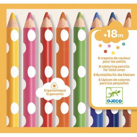 8 Lápices de colores para los pequeños · Djeco