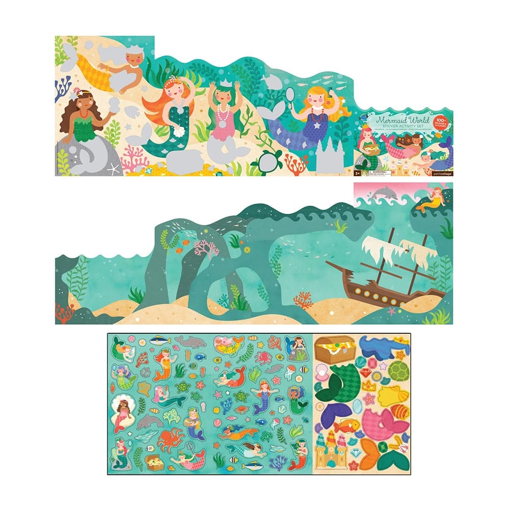 Set de pegatinas reposicionables "Mermaid World" · Petit Collage