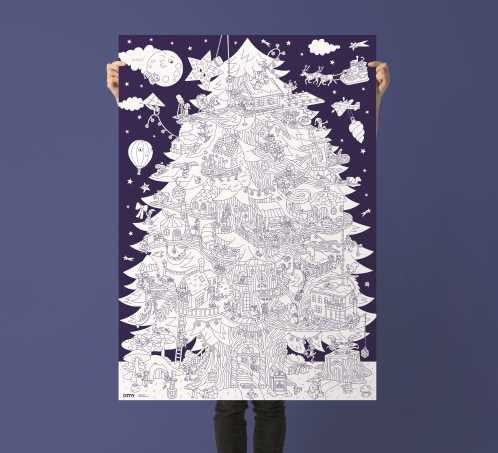 Poster XL "Árbol Navidad" 100x70cm · Omy