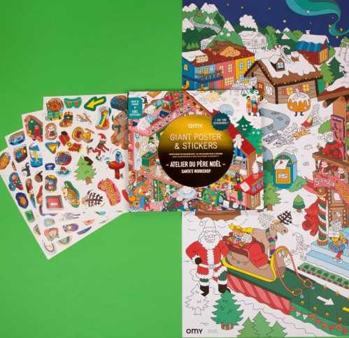 Poster XL "Santa Claus" + Pegatinas · Omy