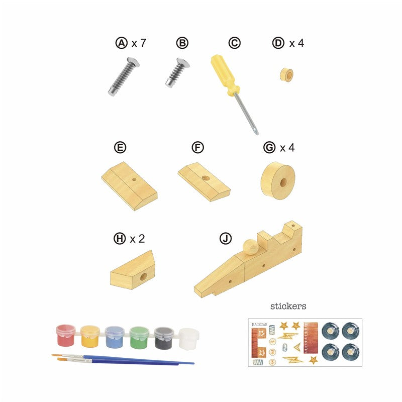 Coche Carreras de Madera para Pintar · Egmont Toys