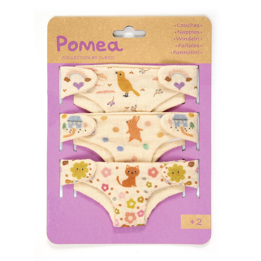 Set de 3 pañales para muñecos · Pomea