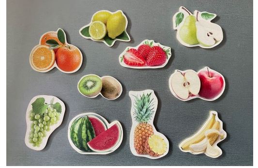 Piezas Magnéticas de Bambú de las Frutas · Nowordbooks