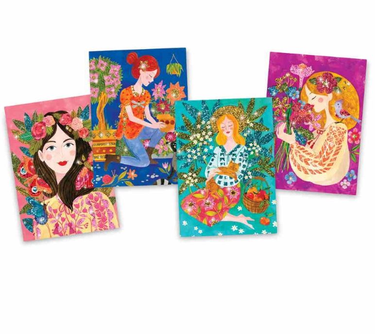 Cuadros purpurina El perfume de las flores · Djeco
