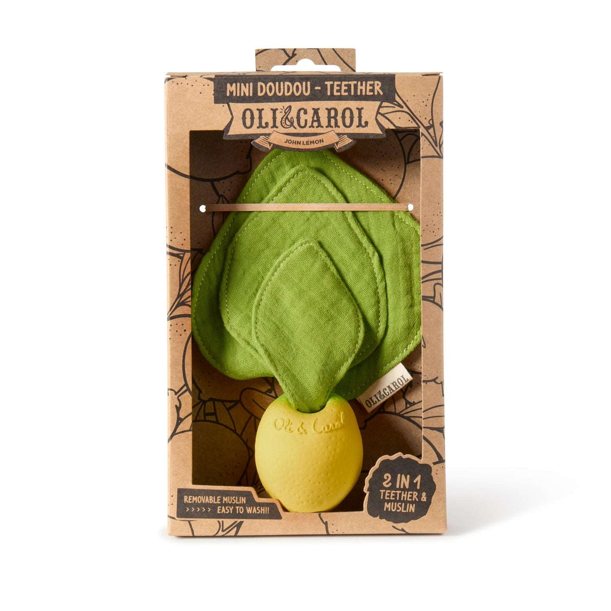 Mini doudou mordedor Lou The Lemon · Oli & Carol