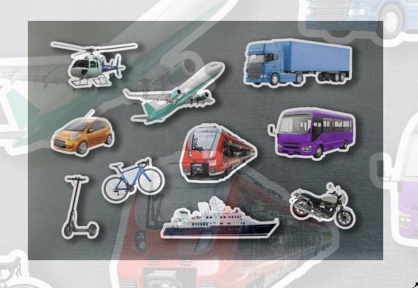 Piezas Magnéticas de Bambú de Medios de Transporte · Nowordbooks