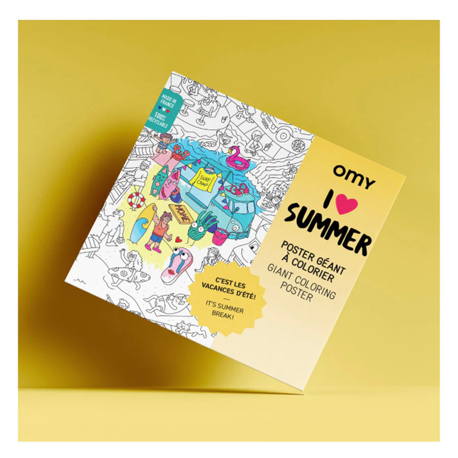 Poster XL para colorear I LOVE SUMMER · Omy