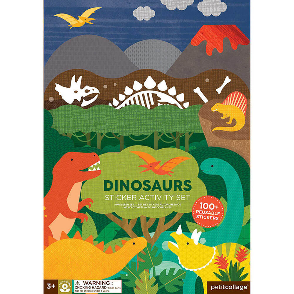 Set de pegatinas reposicionables "Dinosaurs" · Petit Collage