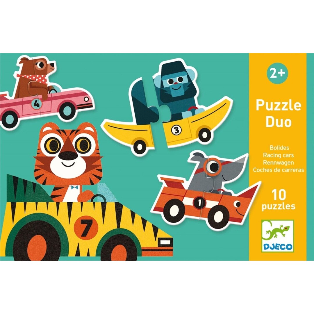 Puzzle Duo Coches de carreras · Djeco