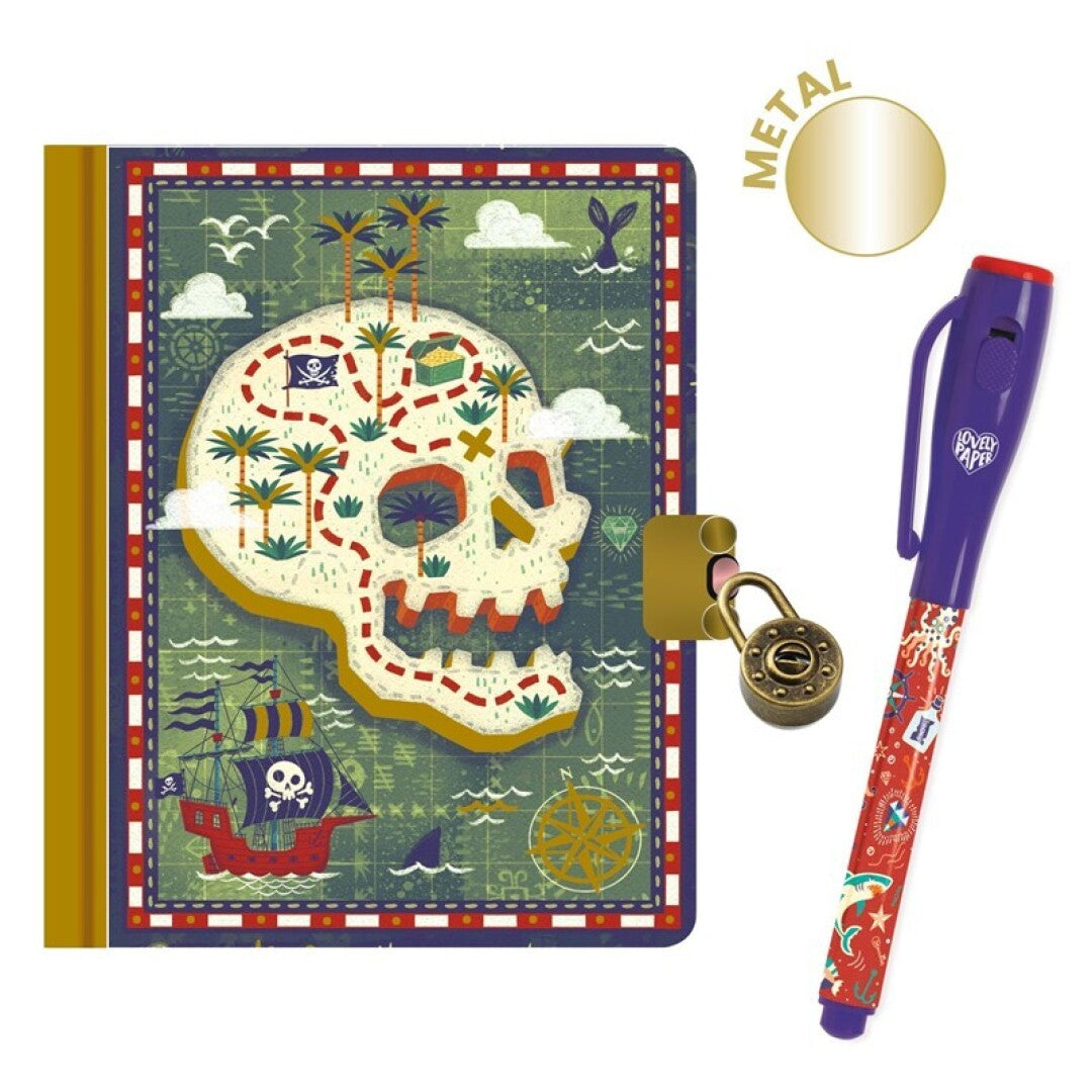 Pequeño diario secreto Steve + rotulador mágico Lovely Paper · Djeco