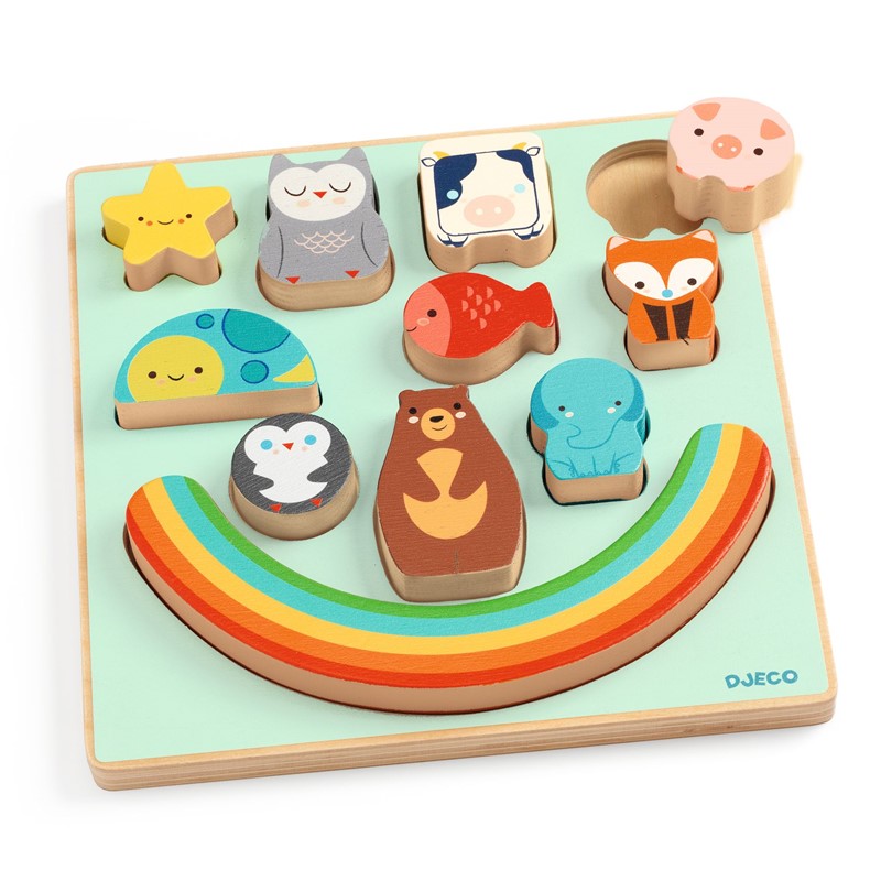 Puzle Encajable Puzz & Boom Rainbow · Djeco